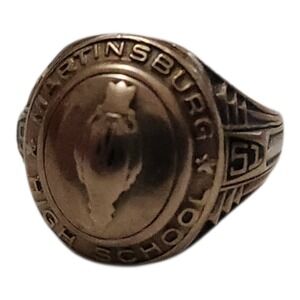 Vintage Josten 10K Gold Martinsburg High School 1951 Class Ring 6.8g Size 7.25